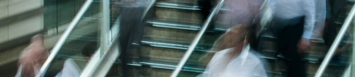 Escalator in a retail and leisure setting